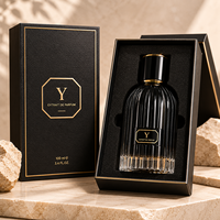 Flacon de parfum transparent brillant à bords côtelés incurvés, 100 ml, en promotion