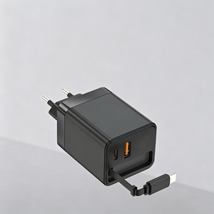Multi function charger GaN AC Wall Mounted Travel Charger with <b>USB</b> A <b>USB</b> C PD ports and EU US US UK <b>plugs</b> 40W 65W - Product Image 5