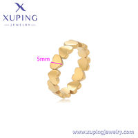 XUPING 14R23111610 Nouveau Vente en Gros Amour Inversé en Forme de Cœur Design Femmes Mode Bijoux en Acier Inoxydable Bague Couleur Or 14k