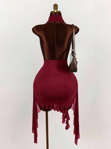 Nuovi Abiti Asimmetrici alla Moda per Donne, <span class=keywords><strong>Vestito</strong></span> Elegante Monocolore con Collo Halter, Schiena Scoperta, Aderente e Arricciato, Abito Sexy da Donna - Product Image 6