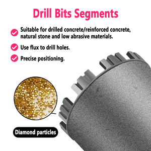 LAANCI 10 unidades de segmentos de broca de diamante de 22x10x4.4mm con dientes ondulados y <span class=keywords><strong>base</strong></span> de arco para perforación en húmedo de 25-500mm en hormigón, hormigón armado y piedra - Product Image 2