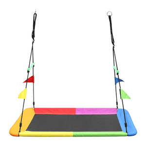 Columpio rectangular para exteriores, hamaca de tela Oxford de 150x83cm, capacidad de carga de 700 libras, equipo de juegos para niños - Product Image 1