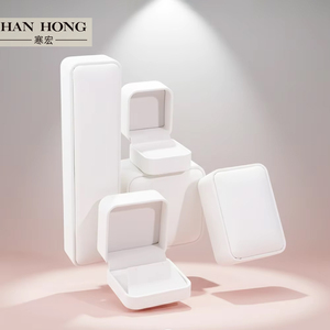 Wholesale Premium <strong>White</strong> Jewellery <strong>Box</strong> Personalized Custom logo Necklace Bracelet Earrings Ring Packaging Pu Leather <strong>Jewelry</strong> <strong>Box</strong> - Product Image 1