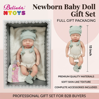 Poupées en silicone haut de gamme Belinda, jouets pour enfants, poupées reborn réalistes de 13 pouces, poupées bébés en silicone réalistes, cadeaux pour filles et garçons
