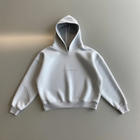 Özel Premium pamuk fransız Terry Hoodie yüksek kalite ağır düz svetşört Unisex boy baskısız kapşonlu üst erkekler