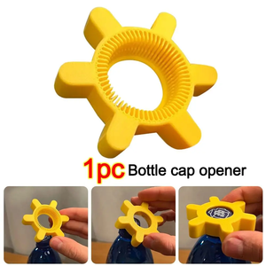 Abridor de Botellas Multifuncional Único, Abridor de Botellas Giratorio de Plástico Amarillo, Accesorios de Bar, Herramienta de Cocina - Product Image 6