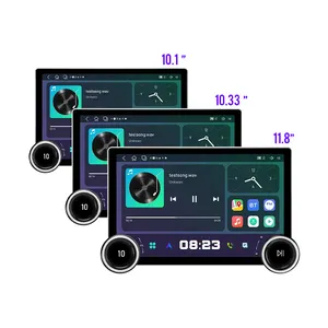 10.1/11.8 inç elmas 2K Qled ekran çift yuvalı araba müzik seti 2Din Android araba radyo araç DVD oynatıcı oyuncu navigasyon GPS