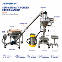 Machine de remplissage semi-automatique à vis sans fin pour poudres (épices, assaisonnements, piments, farine, sucre, aliments secs) en bouteilles, bocaux et boîtes