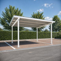 Abri de voiture simple à baie large, structure métallique galvanisée blanche, abri de jardin, auvent pour maison et villa