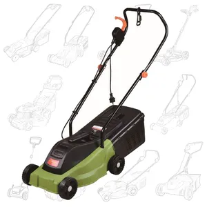 VERTAK 1200W electric lawn mower height adjustable walk behind hand push mower grass cutting machine