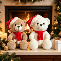 Peaux d'animaux en peluche non rembourrées, coques de peluche d'ours de Noël, couvre-tête et écharpe de Père Noël, peaux de peluche d'ours vierges pour jouets en peluche faits main
