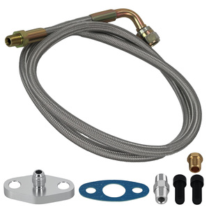 Kit de conduites d'alimentation d'huile de turbocompresseur MaXpeedingrods Factory T3 T4 T60 <span class=keywords><strong>T61</strong></span> T70 1/8 PNT 90 degrés 41 pouces 4AN pour performance turbo - Product Image 2