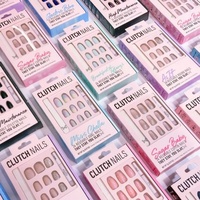 Boîte en papier personnalisée pour emballage d'ongles pressés pour les ongles pressés de marque privée avec logo, boîte en carton Carlor pour l'emballage d'extensions d'ongles