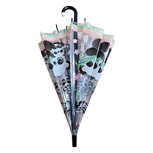 <span class=keywords><strong>Parapluie</strong></span> transparent de dessin animé mignon pour enfants avec longue poignée sans danger pour l'école primaire et la maternelle pour bébés - Product Image 1