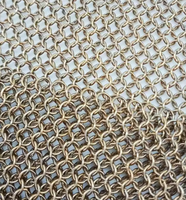 Malla de cadena trenzada de acero inoxidable electrochapado en bronce antiguo de alta uniformidad, ultraflexible, irrompible, de tejido liso