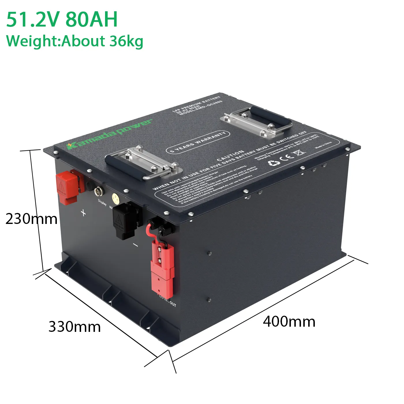 Batterie Lifepo4, 72V, 50ah, Lithium, fer et Phosphate, Grade A, pour caddie de Golf, véhicule électrique, moto