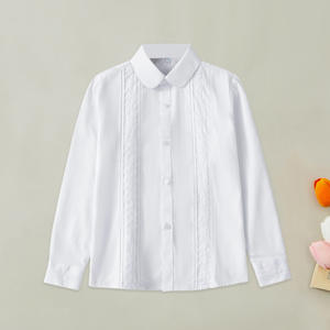 ChenYue personnalisé filles blanc uniforme <span class=keywords><strong>scolaire</strong></span> hauts à manches longues chemise <span class=keywords><strong>en</strong></span> coton avec dentelle enfants <span class=keywords><strong>en</strong></span> gros OEM vêtements de printemps - Product Image 6