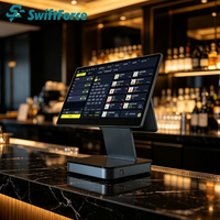 Sistema POS Android Personalizado de Fábrica, Pantalla Dual de 15.6+10.1 Pulgadas, Ultra Delgado, Aleación de Aluminio, con Certificación CE ROHS, para Tiendas Minoristas