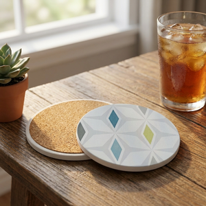 Sous-verre en céramique vierge OEM pour sublimation, avec support en liège, résistant à la chaleur, absorbant, imprimable UV, pour la décoration de cuisine, bar et table - Product Image 3