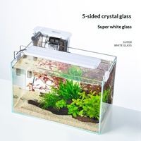 Aquarium domestique ultra-blanc Eco Desktop pour tortues semi-aquatiques d'eau douce et poissons ornementaux, boîte d'aquarium d'eau salée PC