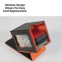 Boîte de rangement pour jeux de société personnalisable avec fenêtre, capacité 100+ cartes, magnétique, étanche, légère, en cuir PU