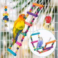 Jouet suspendu pour oiseaux, hamac, échelle d'escalade, jouets colorés en bois écologique pour cage à oiseaux, pour perroquet et perruche