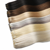 Extensions de cheveux naturels à clipser pour femmes, double trame avec clips, sans colle ni ruban adhésif, pour ajouter de la longueur, style soirée et occasions.
