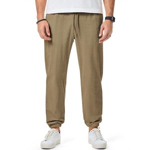 JMIERR Pantalon décontracté pour homme avec cordon de serrage texturé gaufré, taille élastique, jogging fuselé avec poches zippées, logo personnalisable - Product Image 4