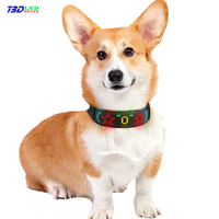 Couleur RVB LED collier de chien rechargeable par batterie USB taille libre réglable affichage LED collier de chien lueur sécurité colliers pour animaux de compagnie