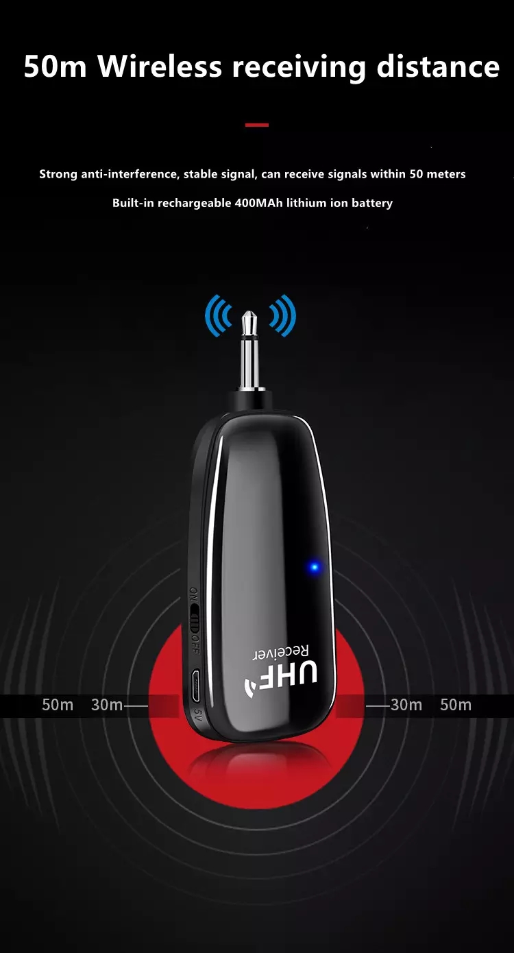 UHF サックスマイク ワイヤレスマイクシステム クリップオン 楽器用