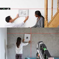 Outil de ligne de niveau laser, kit de niveau laser multifonctionnel Outil de faisceau de niveleur laser à ligne croisée standard avec règles métriques 8ft/2.5M