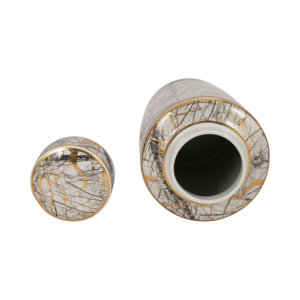 Vaso in ceramica con coperchio, contenitore decorativo per la casa, soggiorno, camera da letto, bagno, scaffale, decorazione - Product Image 6