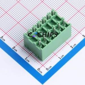 DB2EVHB-3.81-2*6P-GN Plug-in Terminal Block Through hole,P=3.81mm Connector Board-to-Board / Socket - Closed 2x6P 3.81mm Green - Product Image 2