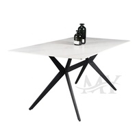 Ensemble de Table à manger en céramique de luxe nordique, classique, moderne, de haute qualité, meubles, Table à manger en fer, base en métal