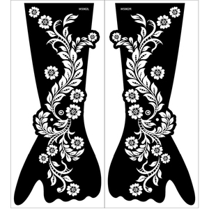 Plantilla de malla calada para tatuajes de henna, diseño para mano y brazo, personalizada, impermeable, temporal, para fiestas - Product Image 4