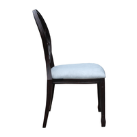 Chaise de salle à manger Louis noire vintage, empilable, durable, à dossier rond évidé, aspect bois, en aluminium, pour mariage