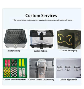 Boîte latérale de <span class=keywords><strong>moto</strong></span> 38L vente en gros générale Boîte supérieure en alliage d'aluminium 45L pour <span class=keywords><strong>moto</strong></span> Boîte de rangement de bagages de voyage - Product Image 3