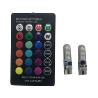 Kit d'éclairage intérieur de voiture LED T10 RGB Ampoules dôme et coin multicolores avec effets stroboscopiques à distance