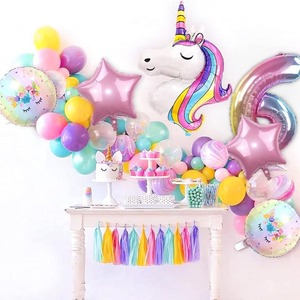 JUXINDA <strong>Unicorn</strong> Gradient Number Foil Balloon Set Birthday <strong>Party</strong> Decoration - Product Image 1