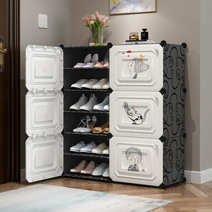 <b>Shoe</b> Cabinet Plastic Multi Layer Dustproof <b>Storage</b> Organizer For Home Bedroom Use Modern Minimalist Design - Product Image 2