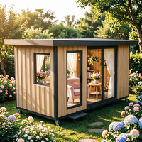 Cabane de jardin préfabriquée extérieure She Shed avec fenêtres, espace de relaxation lumineux, lumière naturelle, installation facile, design résistant aux intempéries