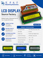 Stok Baru LCD 1602A 5V Layar Biru Tampilan Kode Putih Blacklight dengan IIC / I2C 16x2 Modul Monitor LCD LCD1602