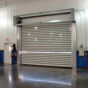 Portes sectionnelles industrielles modernes isolées à protection thermique, robustes, à ouverture rapide, en aluminium spiralé, pour - Product Image 6