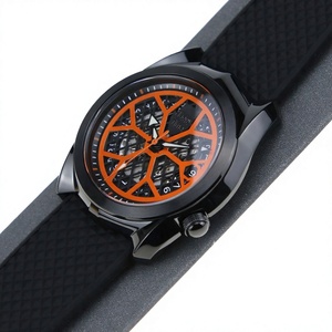 Bracelet de montre en caoutchouc silicone souple de haute qualité, couleur noire, 22 mm, avec boucle solide et barre à ressort à dégagement rapide - Product Image 6