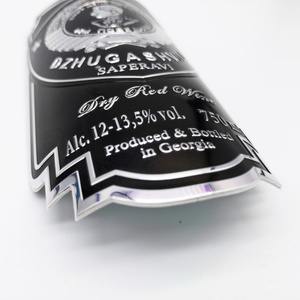 Étiquettes de bouteille de vin en métal de qualité supérieure, estampage à chaud en feuille d'or, étiquette de vin en étain/autocollant, étiquette en métal adhésive pour bouteille - Product Image 2