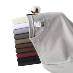 Camiseta <span class=keywords><strong>HAGO</strong></span> de Alta Calidad, 100% Algodón, Tejido Holgado, Oversize, Gruesa, Transpirable, Ecológica, Lisa, para Hombre - Product Image 1
