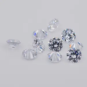 5A quality CZ Gems White Round Brilliant Cut Loose Gemstone Synthetic Cubic Zirconia For Jewelry