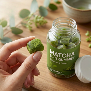 Gummies au matcha OEM, complément alimentaire végétalien antioxydant, gummies au thé vert délicieux et moelleux, 60 unités - Product Image 3