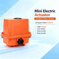 Actionneur de vanne électrique compact multi-tension AC220 AC380 DC24 DC12, actionneur à quart de tour efficace