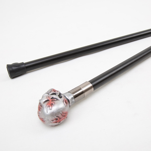 Bastón Moderno con Diseño de Calavera de Fuego Oscuro y Punta de Goma - Ajustable, Multifuncional, Decoración Macabra para Halloween y Cosplay - Product Image 5